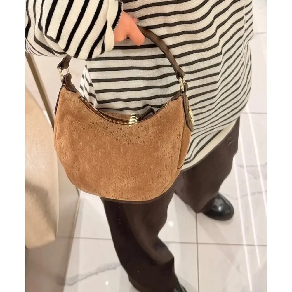 Jimmy Choo light Brown Suede Hobo crossbody Bag
